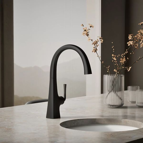 KOHLER® Graze® Matte Black Single-Handle Bar Sink Faucet-1