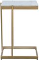 Moe's Home Collection Sulu White Marble Rectangular C-Table with Gold Frame-1