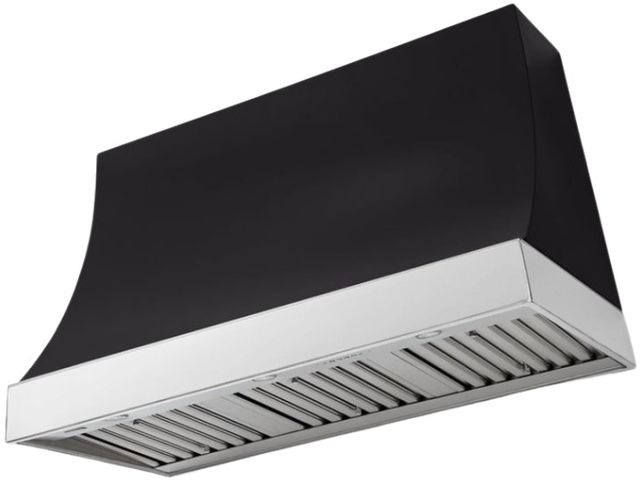 AGA Marquee 48" Matte Black Wall Mounted Range Hood  with Polished Chrome Trim-0