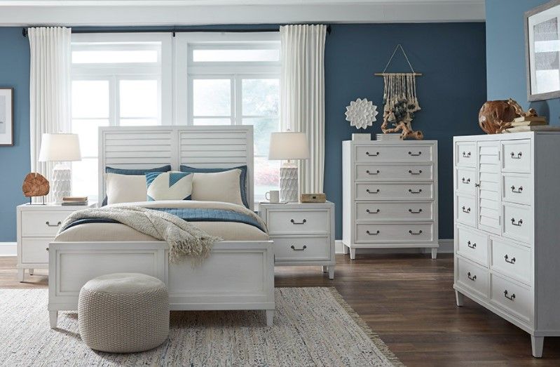 American Woodcrafters 1210 Dunescape 3 Pieces White Bedroom Set