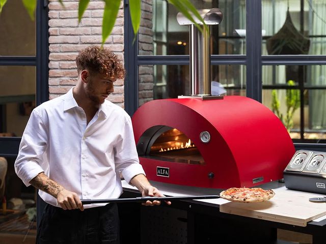 Alfa Moderno 3 Pizze 43" Anthracite Gray Natural Gas Pizza Oven-3