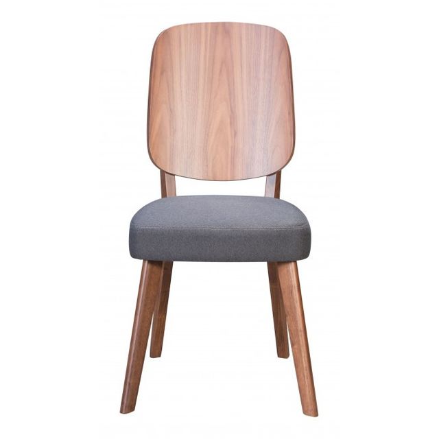 Zuo® Modern Alberta Walnut/Dark Gray Dining Chair-1