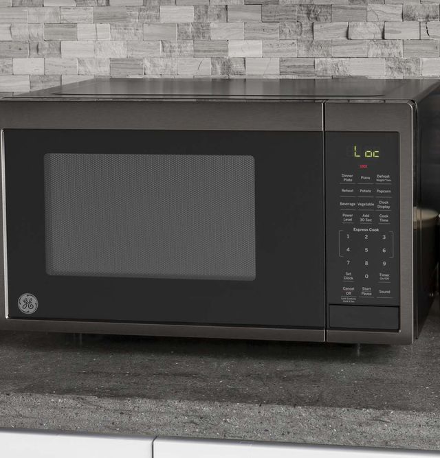 GE® 0.9 Cu. Ft. Black Stainless Steel Countertop Microwave-4