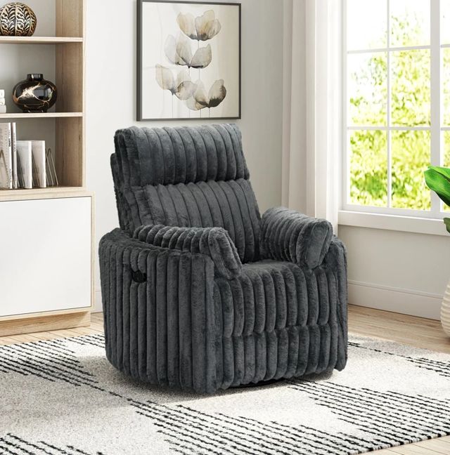 Albany Industries Avenida Mondo Gunmetal Manual Swivel Recliner-1