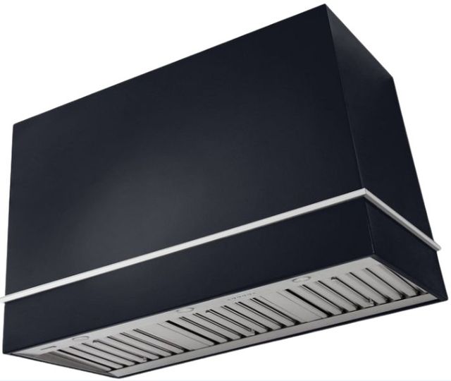 AGA Loge 48" Gloss Black Wall Mounted Range Hood  with Polished Chrome Trim-0