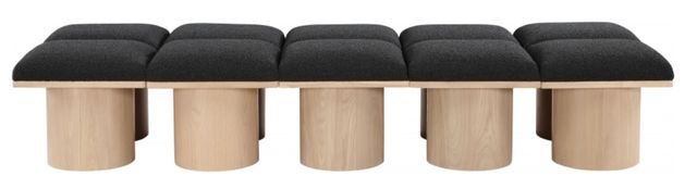 Meridian Furniture Pavilion 10-Piece Black/Natural 78" Modular Bench Set-1