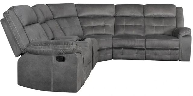 Powell® Keystone 6-Piece Gray Manual Reclining L-Shape Sectional-4
