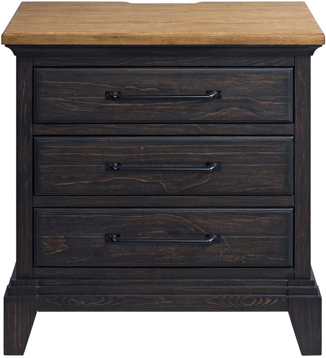Elements International Montrose Brown/Espresso Nightstand-3