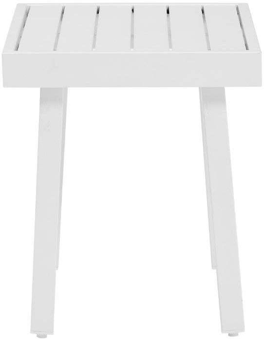 Linon Alora White Aluminum Outdoor Side Table-3