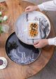 A & B Home Quinn 2-Piece Black/White Round Tray Set-5