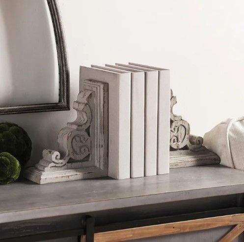 Stylecraft Tradition 2-Piece White Book Ends-5