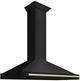 ZLINE Autograph Edition 48" Black Stainless Steel Wall Mounted Range Hood with Polished Gold Handle-4