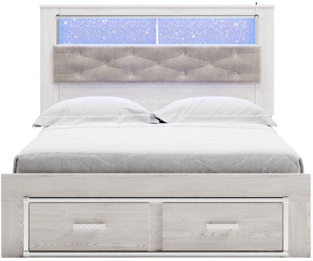 Signature Design by Ashley® Altyra White Queen Upholstered Storage Bookcase Bed-1