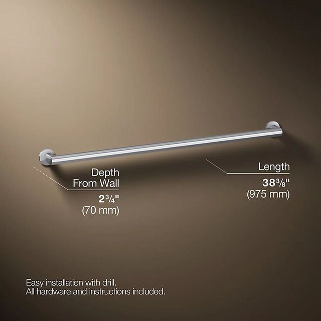KOHLER® Components™ Polished Chrome 36" Grab Bar-2