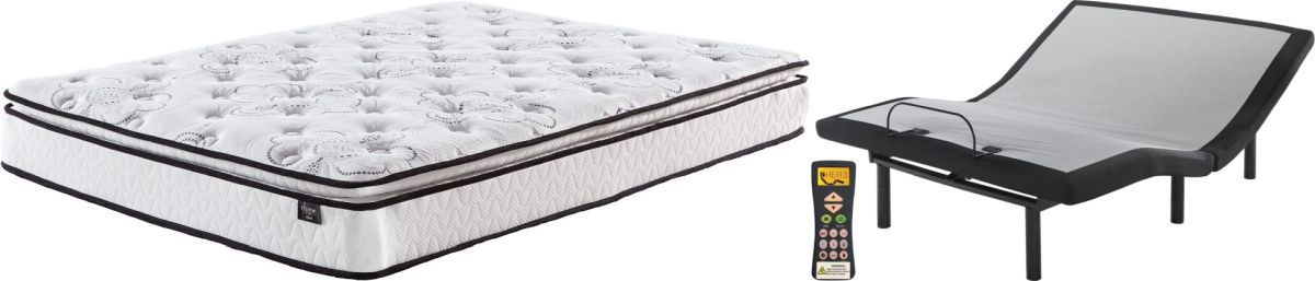 Sierra Sleep® by Ashley® Bonnell 2-Piece 10" Hybrid and Best Adjustable Base Queen Mattress Set