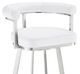 Armen Living Magnolia Brushed Stainless Steel/White 26'' Counter Stool-4
