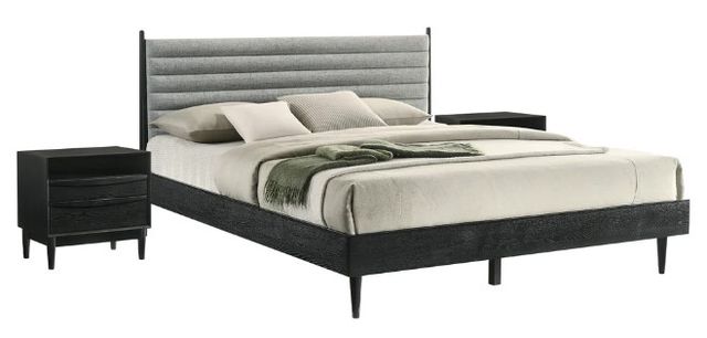 Armen Living Artemio 3-Piece Black Queen Bedroom Set-0
