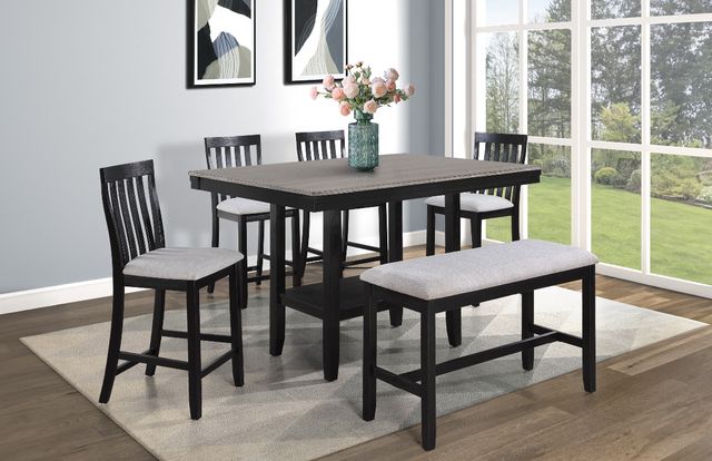 Crown Mark Delfin Black/Light Gray Counter Height Chair-3