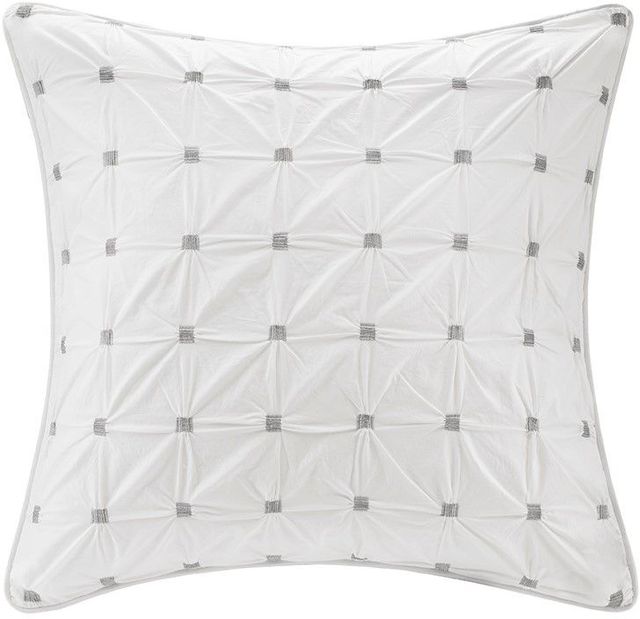 Olliix by INK+IVY White Jane Embroidered Euro Sham-0