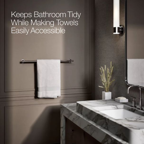 KOHLER® Purist® Vibrant Titanium 24" Towel Bar-3