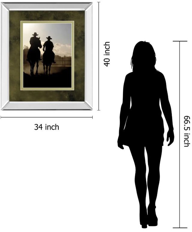 Classy Art Cavaliers Cowboys by Yann Siwiak Mirror Framed Wall Art-2