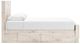 Benchcraft® Lawroy Light Natural Queen Panel Bed with 4-Drawer Storage-4