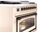 Ilve® Nostalgie II Noblesse 36'' Antique White Pro Style Dual Fuel Range with Burnished Trim-4