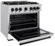 ZLINE Classic Series Autograph Edition 36" Stainless Steel Pro Style Dual Fuel Range with White Matte Door and Matte Black Accents-4
