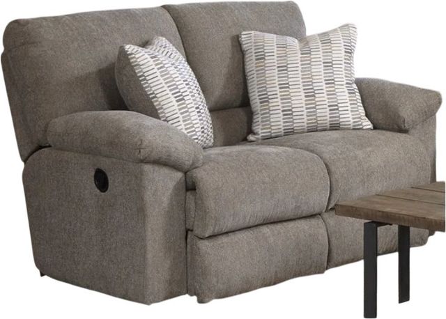 American Wholesale Furniture Tyler Pewter Manual Reclining Loveseat-0