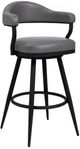 Armen Living Justin Gray/Matte Black Bar Stool-0