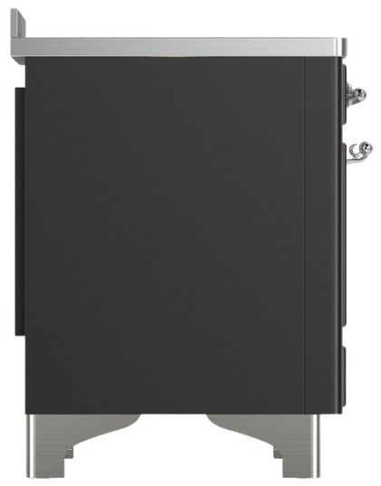 Ilve® Majestic III 48" Graphite Matte Pro Style Induction Range with Solid Door and Chrome Trim-3