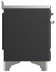 Ilve® Majestic III 48" Graphite Matte Pro Style Induction Range with Solid Door and Chrome Trim-3