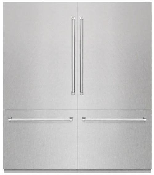ZLINE 72" 39.6 Cu. Ft. Satin Stainless Steel Built-In French Door Refrigerator with Graphite Gray Interior -0