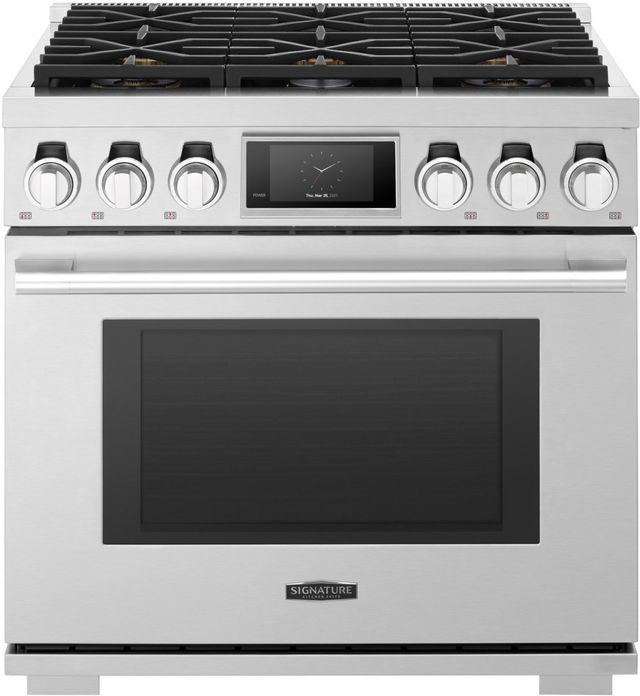 Signature Kitchen Suite 36" Stainless Steel Pro Style Dual Fuel Natural Gas Range