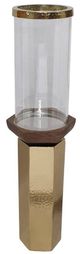 A & B Home Ares Clear/Gold 20" Candle Holder-0