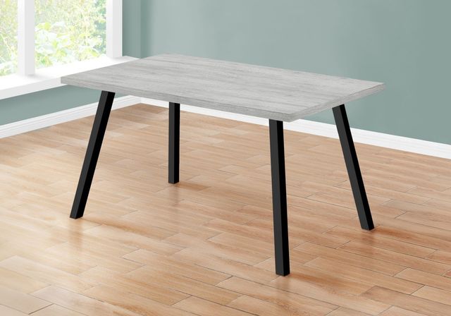 Monarch Specialties Inc. Grey Wood Top Dining Table with Metal Base-2