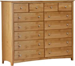 Archbold Furniture Customizable Alder Shaker 14 Drawer Dresser
