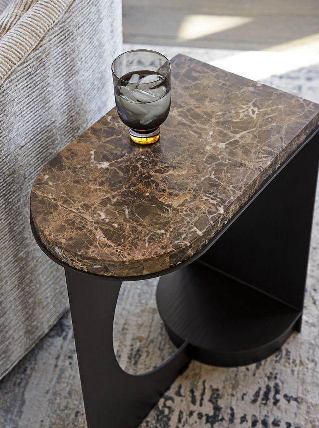 Lexington Home Zanzibar Novella Brown Side Table with Black Base-3