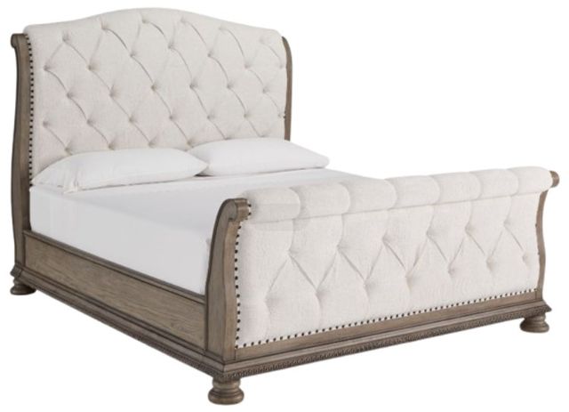 Signature Design by Ashley® Ardenfield Beige/Light Brown California King Upholstered Sleigh Bed-1