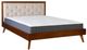 Linon Kit Hudson Oatmeal/Walnut Queen Upholstered Platform Bed-0