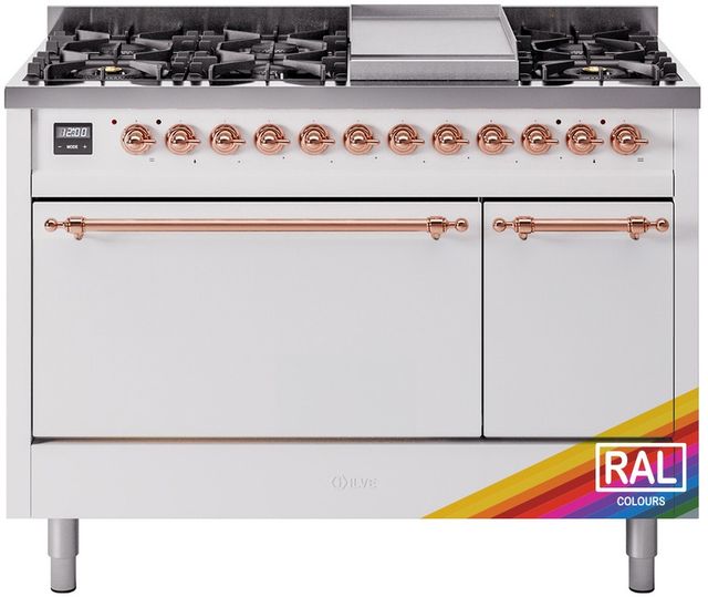 Ilve® Nostalgie II Series 48" Custom RAL Color Pro Style Dual Fuel Range-0