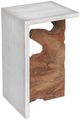 Uttermost® Intersect Aged White Accent Table with Natura Base-4