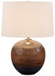 Uttermost® Brownell Light Beige Table Lamp with Dark Bronze/Rust Brown Base-0