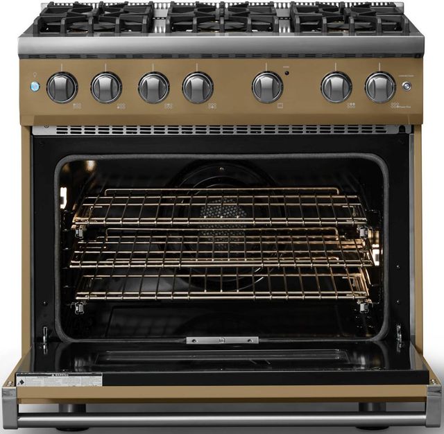 Viking® 5 Series 36" Golden Hour Pro Style Gas (LP) Range with Polished Chrome Trim-1