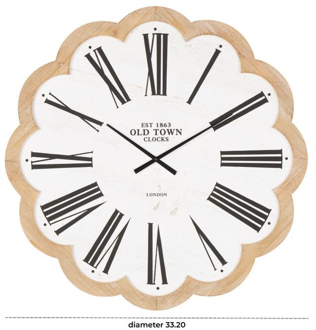Deco Marche White Floral Wall Clock-3