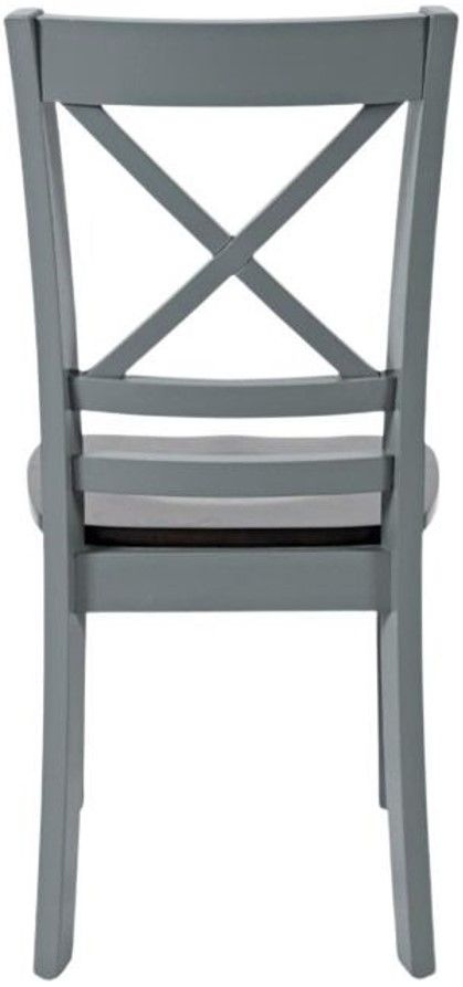 Jofran Inc. Asbury Park Autumn Brown/Gray X-Back Side Chair-3