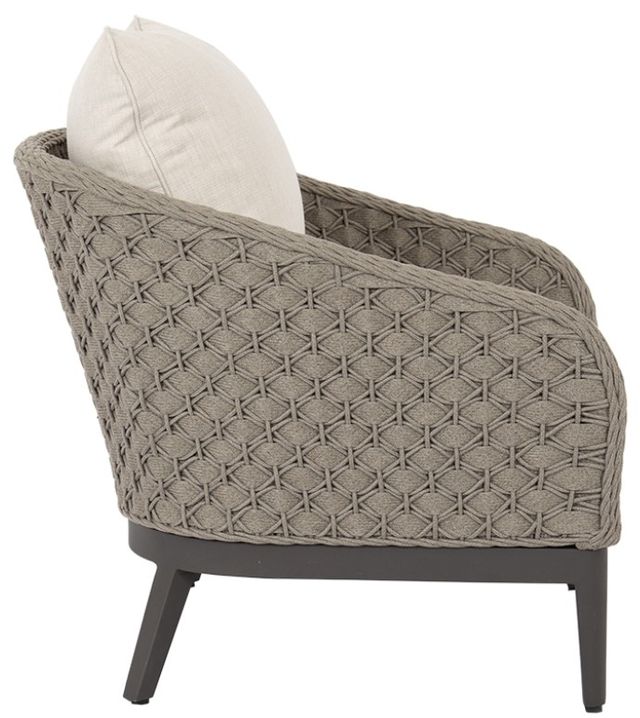Sunset West Marbella Stone Gray Aluminum/Olefin Rope Outdoor Club Chair with Echo Ash Cushion-2