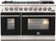 FORNO® Capriasca 48" Stainless Steel Pro Style Gas Range with Black Door-0