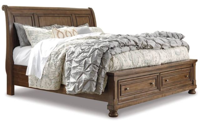 Signature Design by Ashley® Flynnter 3-Piece Medium Brown King Sleigh Storage Bed Set-1
