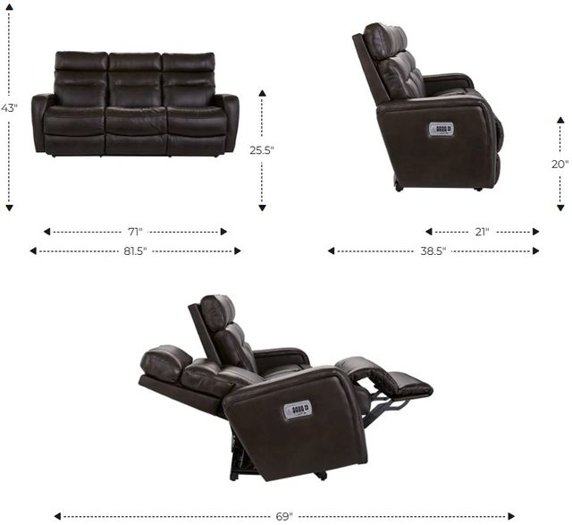 La-Z-Boy® Baron Mist Power Wall Reclining Sofa with Headrest-1